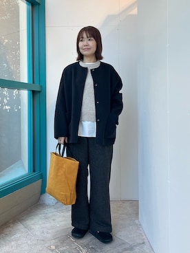 「アイテム（サンダル）」を使った、くずみさん（レディース・159cm・40代）の秋コーディネート