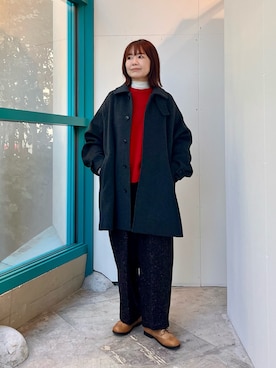 「アイテム（ステンカラーコート）」を使った、くずみさん（レディース・159cm・40代）の秋コーディネート