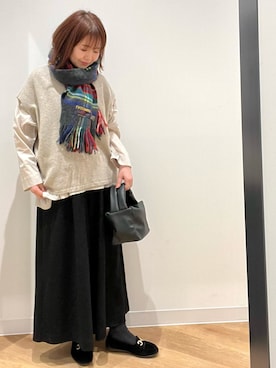 「アイテム（ハンドバッグ）」を使った、くずみさん（レディース・159cm・40代）の冬コーディネート