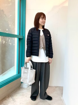 「アイテム（その他アウター）」を使った、くずみさん（レディース・159cm）の秋コーディネート