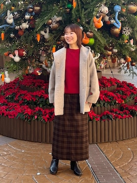 「アイテム（スカート）」を使った、くずみさん（レディース・159cm・40代）の秋コーディネート