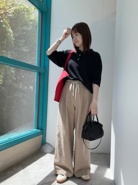 「アイテム（トートバッグ）」を使った、くずみさん（レディース・159cm・40代）の夏コーディネート