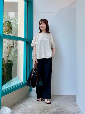 「URBAN RESEARCH DOORS（アーバンリサーチドアーズ）のクリアトップ2wayスライドネックレス（ネックレス、ゴールド系）」を使った、くずみさん（レディース・159cm）の夏コーディネート