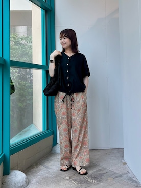 「RODE SKO（ロデスコ）のアイテム」を使った、くずみさん（レディース・159cm）の夏コーディネート