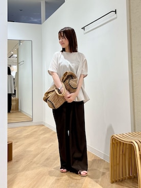 「SMELLY（スメリー）のアイテム」を使った、くずみさん（レディース・159cm）の夏コーディネート