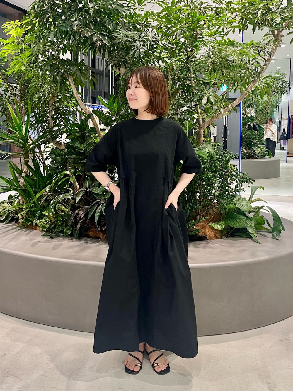 2サイズ展開』コットンシルクサイドギャザーワンピースを使った人気