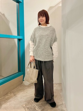 「アイテム（サンダル）」を使った、くずみさん（レディース・159cm・40代）の秋コーディネート