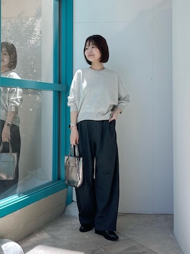 「RODE SKO（ロデスコ）のアイテム（ローファー）」を使った、くずみさん（レディース・159cm）の秋コーディネート