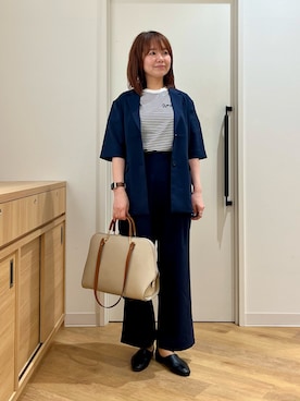 「RODE SKO（ロデスコ）のアイテム（バッグ）」を使った、くずみさん（レディース・159cm）の春コーディネート