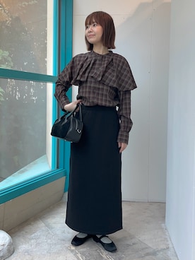 「アイテム（パンプス）」を使った、くずみさん（レディース・159cm・40代）の秋コーディネート