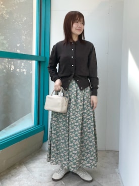 「アイテム（ボストンバッグ）」を使った、くずみさん（レディース・159cm）の秋コーディネート