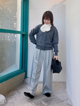 「アイテム（バッグ）」を使った、くずみさん（レディース・159cm・40代）の秋コーディネート