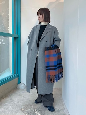 「アイテム（マフラー）」を使った、くずみさん（レディース・159cm・40代）の秋コーディネート