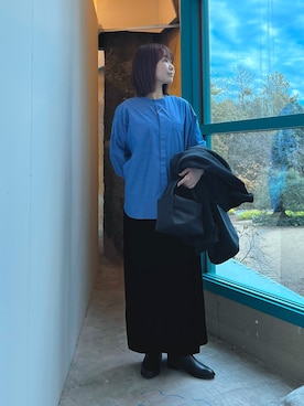 「アイテム（ステンカラーコート）」を使った、くずみさん（レディース・159cm・40代）の冬コーディネート