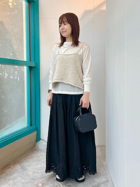 「アイテム（バッグ）」を使った、くずみさん（レディース・159cm・40代）の秋コーディネート