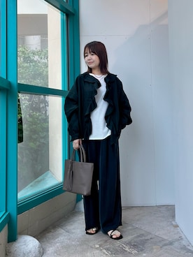 「RODE SKO（ロデスコ）のアイテム」を使った、くずみさん（レディース・159cm）の夏コーディネート
