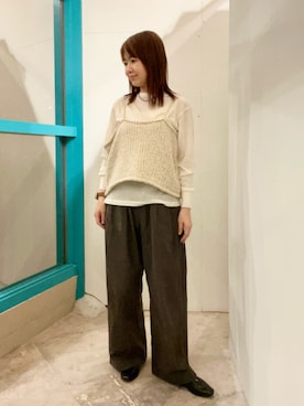「アイテム（ニット/セーター）」を使った、くずみさん（レディース・159cm・40代）の秋コーディネート