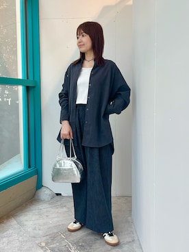 「アイテム（アクセサリー）」を使った、くずみさん（レディース・159cm・40代）の秋コーディネート