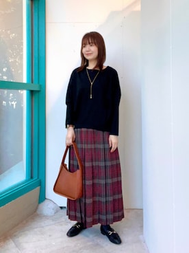 「アイテム（パンプス）」を使った、くずみさん（レディース・159cm）の秋コーディネート