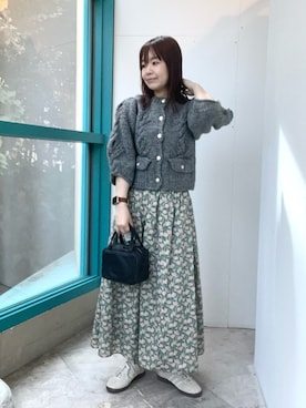 「アイテム（ボストンバッグ）」を使った、くずみさん（レディース・159cm・40代）の秋コーディネート