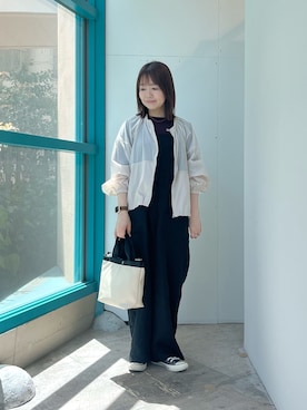 「SMELLY（スメリー）のカラーオーバルビーズネックレス（ネックレス、レッド系）」を使った、くずみさん（レディース・159cm）の春コーディネート