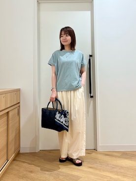 「URBAN RESEARCH DOORS（アーバンリサーチドアーズ）のクリアトップ2wayスライドネックレス（ネックレス、ゴールド系）」を使った、くずみさん（レディース・159cm）の夏コーディネート