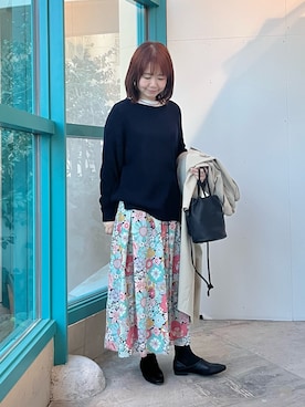 「かぐれ（カグレ）のアイテム」を使った、くずみさん（レディース・159cm）の春コーディネート