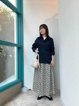 「アイテム（カバーオール）」を使った、くずみさん（レディース・159cm）の夏コーディネート