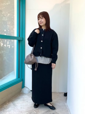 「アイテム（カーディガン/ボレロ）」を使った、くずみさん（レディース・159cm）の秋コーディネート