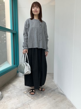 「アイテム（サンダル）」を使った、くずみさん（レディース・159cm・40代）の夏コーディネート