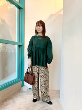 くずみさん（骨格ウェーブ・レディース・159cm・40代）の秋コーディネート