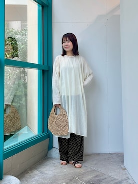 「URBAN RESEARCH DOORS（アーバンリサーチドアーズ）のヘマタイトネックレス（ネックレス、ゴールド系）」を使った、くずみさん（レディース・159cm）の夏コーディネート