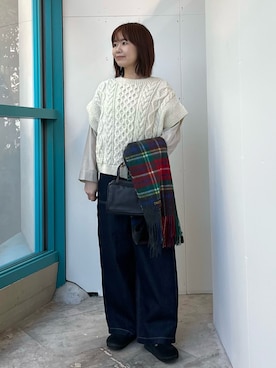 「アイテム（シャツ/ブラウス）」を使った、くずみさん（レディース・159cm・40代）の冬コーディネート