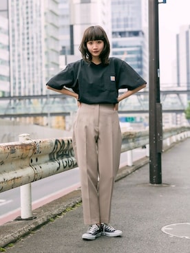 「CONVERSE（コンバース）のアイテム」を使った、Rooptokyoさん（レディース・164cm）の夏コーディネート