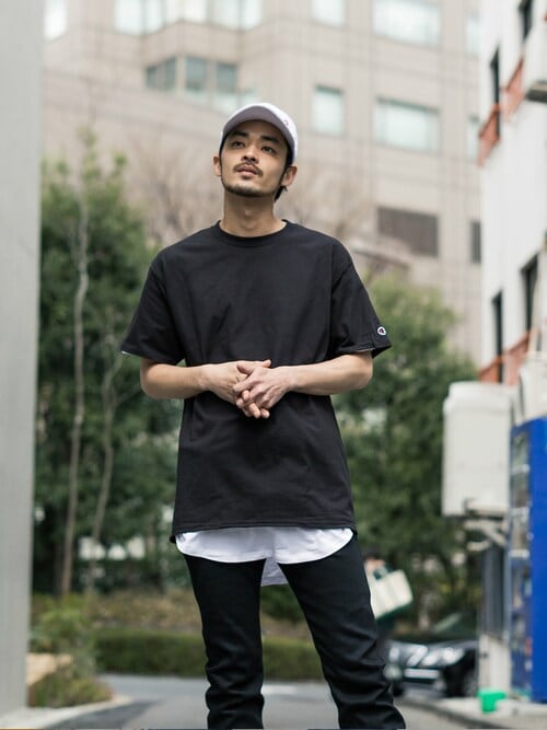 Champion/チャンピオン コットン ワッペン Tシャツ 無地T トップス