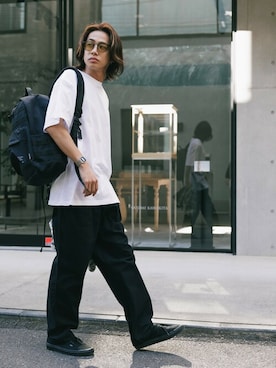 「アイテム（チノパンツ）」を使った、Rooptokyoさん（メンズ・175cm）の夏コーディネート