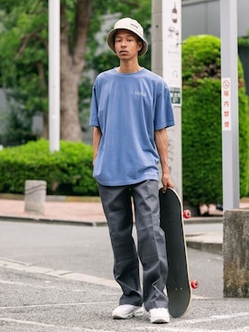 「アイテム（チノパンツ）」を使った、Rooptokyoさん（メンズ・163cm）の夏コーディネート