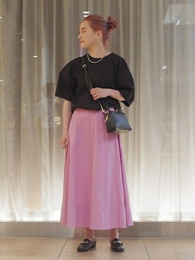 「SHIPS（シップス）のアイテム（ピアス（両耳用））」を使った、増田さん（レディース・157cm）の夏コーディネート