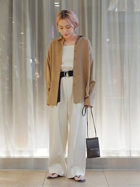 「SHIPS（シップス）のアイテム（ピアス（両耳用））」を使った、増田さん（レディース・157cm）の夏コーディネート