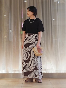 「EDER（エダー）のアイテム」を使った、増田さん（レディース・157cm）の夏コーディネート