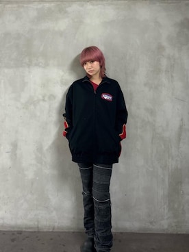 「アイテム（その他アウター、ブラック系）」を使った、sakurakoさん（レディース・158cm）の秋コーディネート