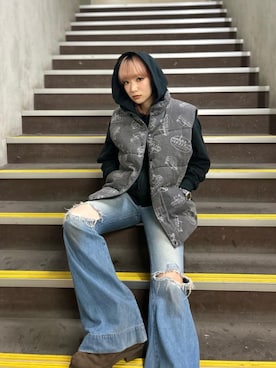 「ベストコーデ」｜「アイテム（パーカー）」を使った、sakurakoさん（レディース・158cm）の秋コーディネート