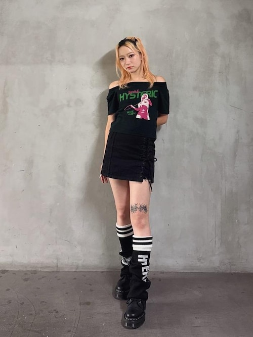 HYSTERIC GLAMOUR ヒステリックグラマー 新品 刺繍デニムスカート VIXEN GIRL刺繍 スクラッチデニムスカート|HYSTERIC GLAMOUR