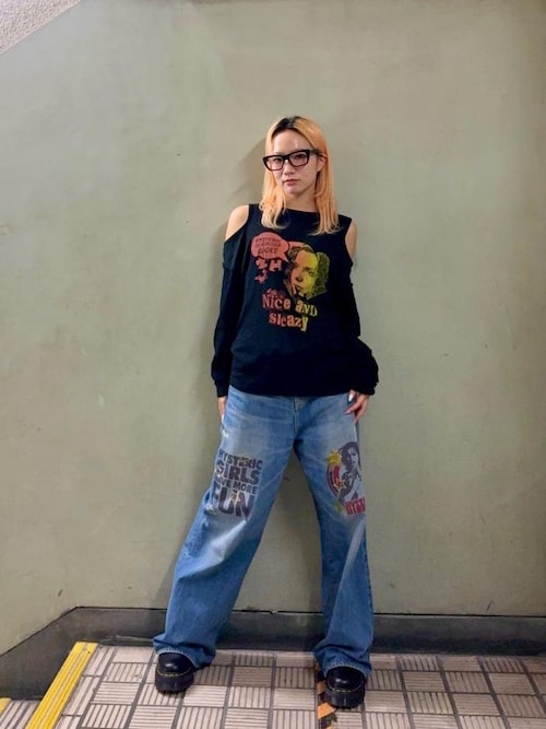 現行 ヒステリックグラマー WOMAN BANANA ワイドデニムパンツ WOMAN BANANA ワイドデニムパンツ|HYSTERIC GLAMOUR WOMEN