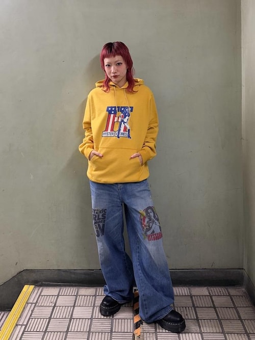 現行 ヒステリックグラマー WOMAN BANANA ワイドデニムパンツ WOMAN BANANA ワイドデニムパンツ|HYSTERIC GLAMOUR WOMEN