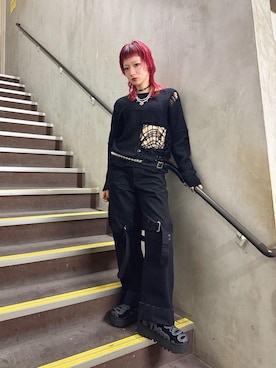 「HYSTERIC GLAMOUR（ヒステリックグラマー）のアイテム（チョーカー）」を使った、sakurakoさん（レディース・158cm）の秋コーディネート