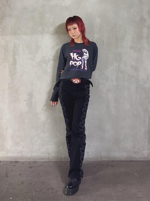 HYSTERIC GLAMOUR snake loop フレアデニム SNAKE LOOP柄デニムフレアパンツ|HYSTERIC GLAMOUR WOMEN | HYSTERIC