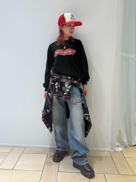 「HYSTERIC GLAMOUR（ヒステリックグラマー）のアイテム（デニムパンツ）」を使った、sakurakoさん（レディース・158cm）の秋コーディネート