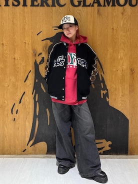 「アイテム（スタジャン）」を使った、sakurakoさん（レディース・158cm）の秋コーディネート