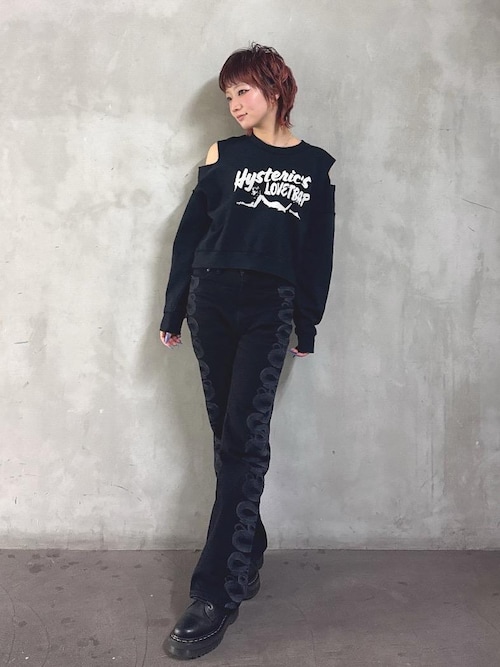 SNAKE LOOP柄デニムフレアパンツ（デニムパンツ）｜HYSTERIC GLAMOUR